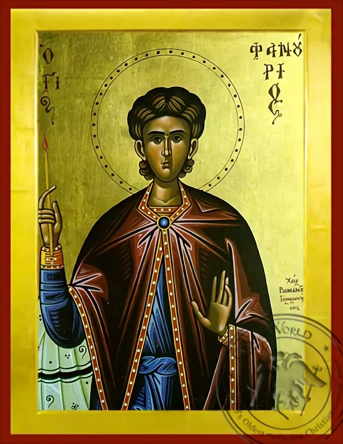 Святой великомученик Фанурий, византийская икона