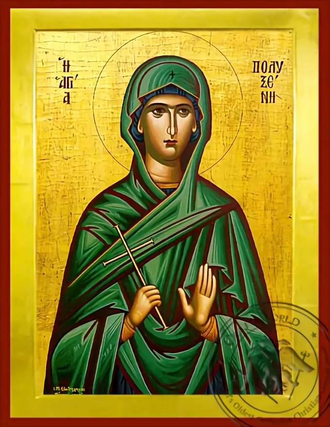 Святая Поликсения, византийская икона