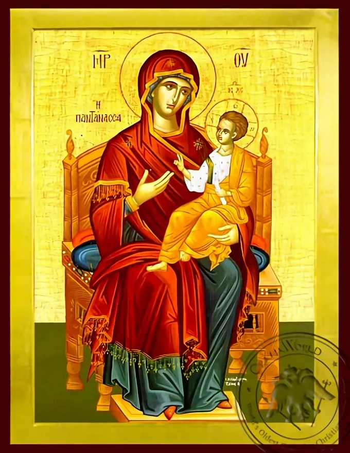 Virgin and Child, Queen of the Universe, Enthroned - Byzantine Icon