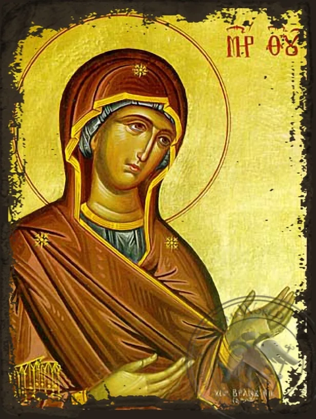 ღვთისმშობელი მავედრებელი, ძველებურად გაფორმებული ბიზანტიური ხატი