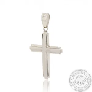 Christening Cross for Boys made of 14K White Gold