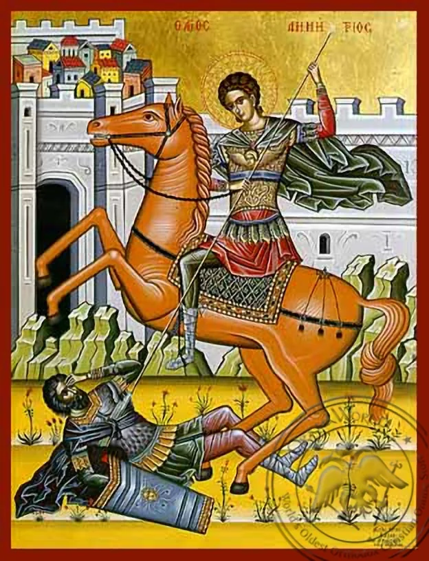 წმინდა დიმიტრი ცხენზე, ხელნაწერი ხატი