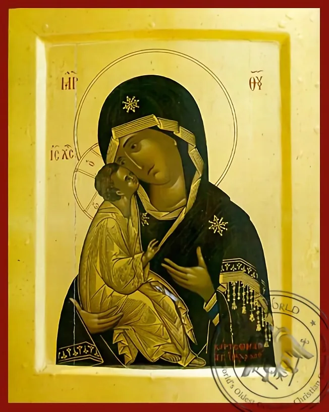 Virgin and Child, Sweet Kissing - Byzantine Icon