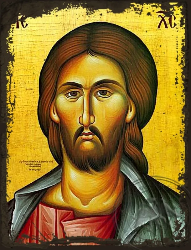 Христос, оплечная, византийская икона под старину