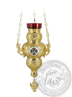 Vigil Lamp Corfu Design No4 Enamel Eagle Gold Plated