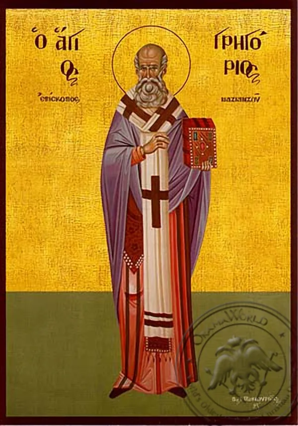Saint Gregory, Bishop of Nazianzus, Cappadocia, Full Body - Hand Painted Icon