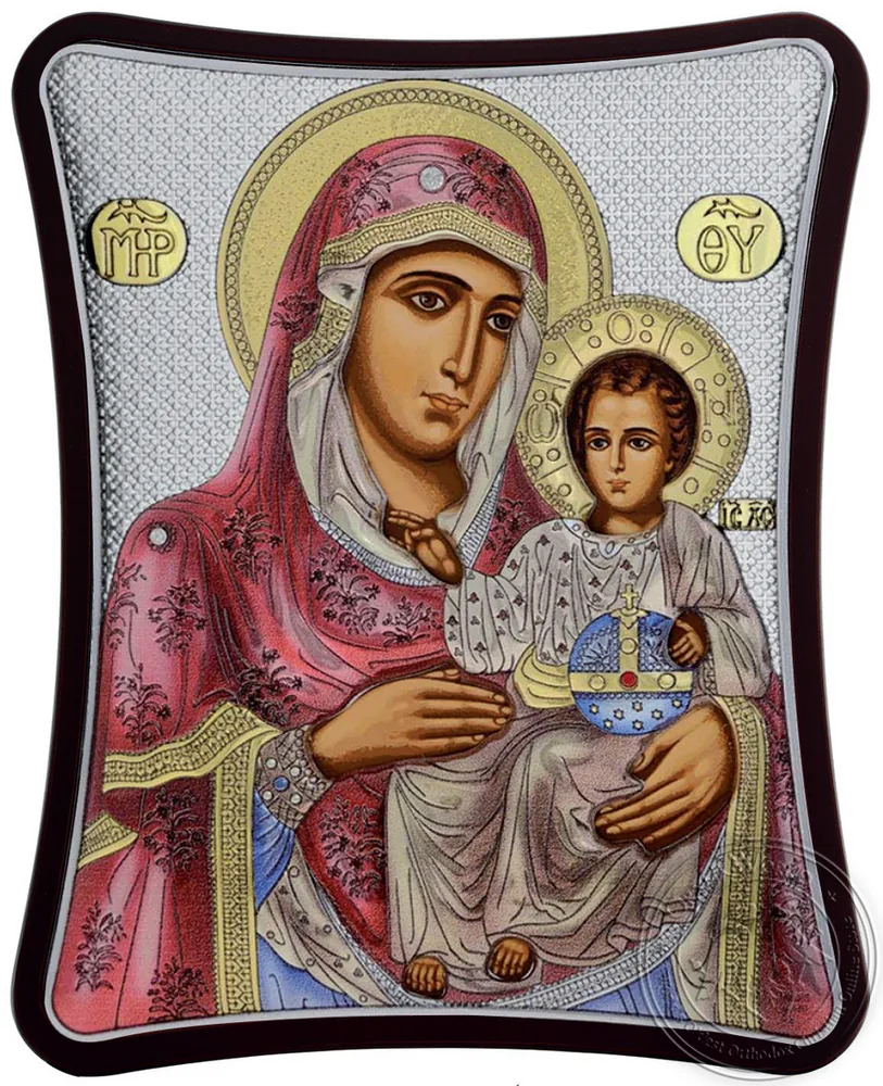 Virgin Mary of Jerusalem - Silver Colored Icon