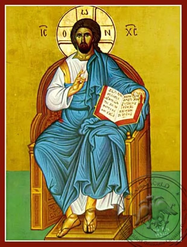 Christ Blessing, Enthroned - Hand Painted Icon