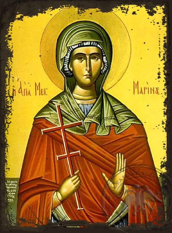 Святая Марина, византийская икона под старину