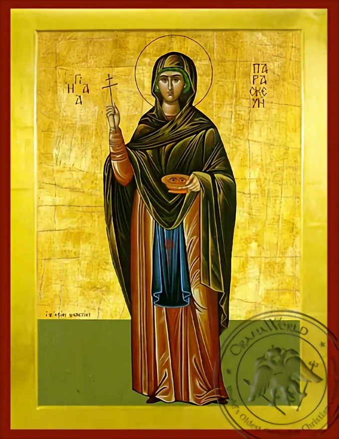 წმინდა დიდმოწამე პარასკევა, რომაელი, სრული ტანით, ბიზანტიური ხატი