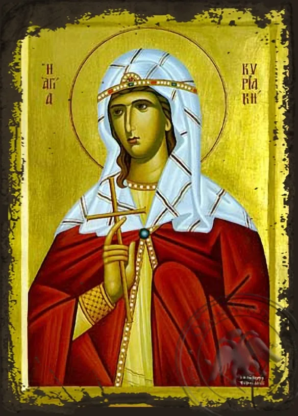 Saint Kyriaki, Martyr - Aged Byzantine Icon