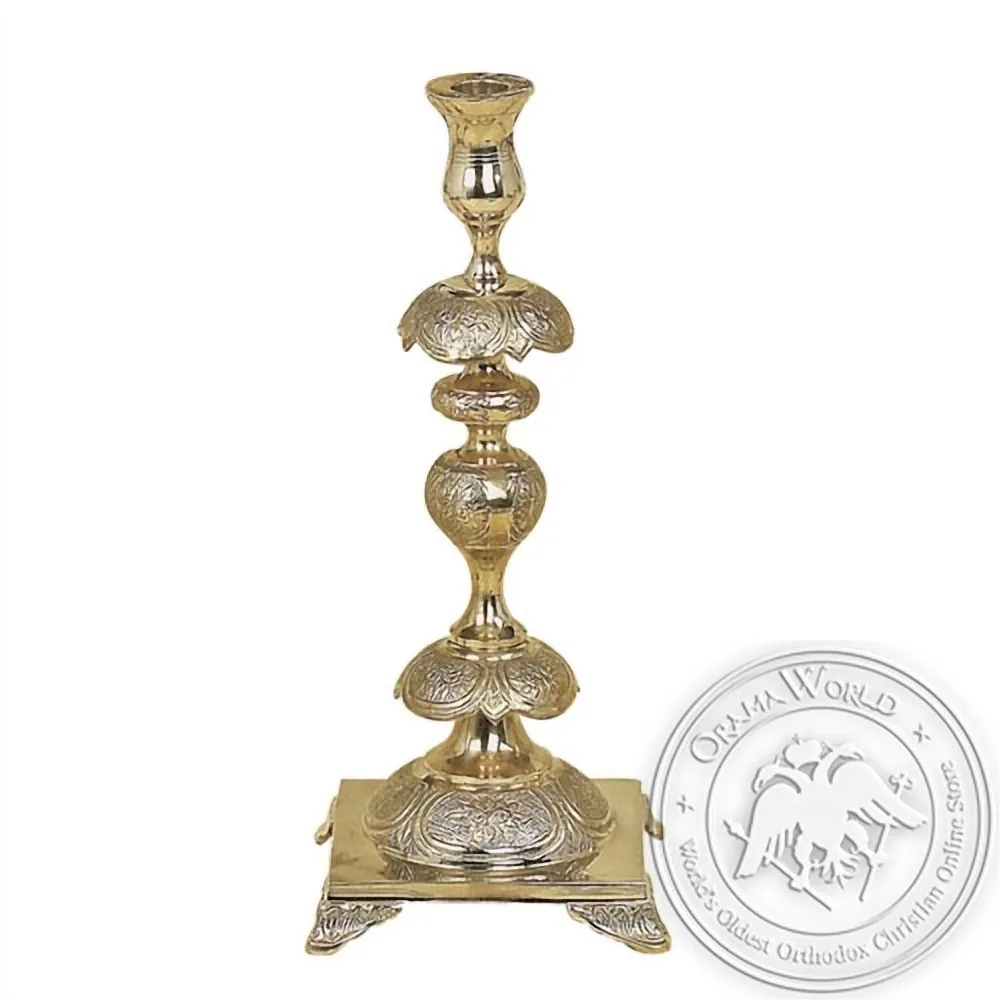 Byzantine Brass Holy Table Candlestick