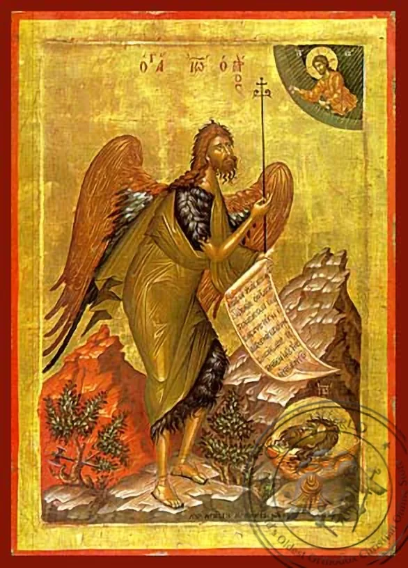 Saint John the Forerunner, Bird of Desert - Hand Painted Icon