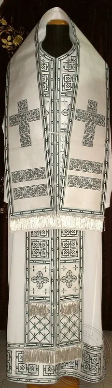 Squares with Chevron Embroidered - Hieratical Omophorion Epitrachelion