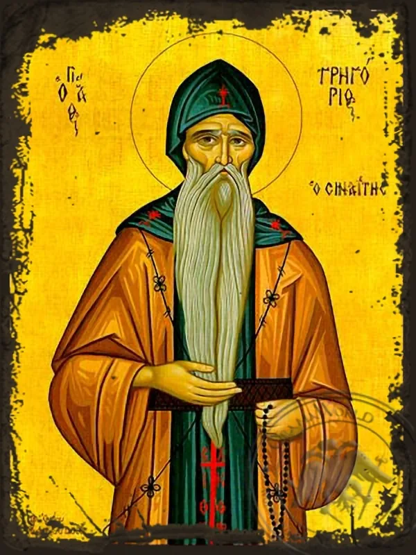 Saint Gregory the Sinaite - Aged Byzantine Icon