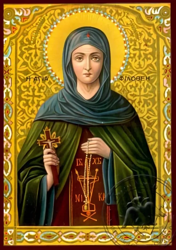 Saint Philothea, Nun-Martyr, of Athens, Greece - Nazarene Art Icon