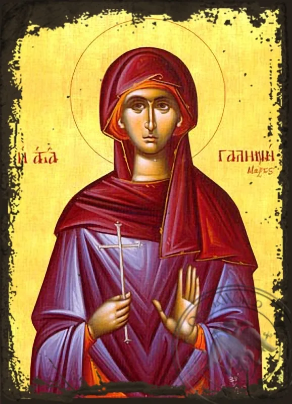 Saint Galina - Aged Byzantine Icon