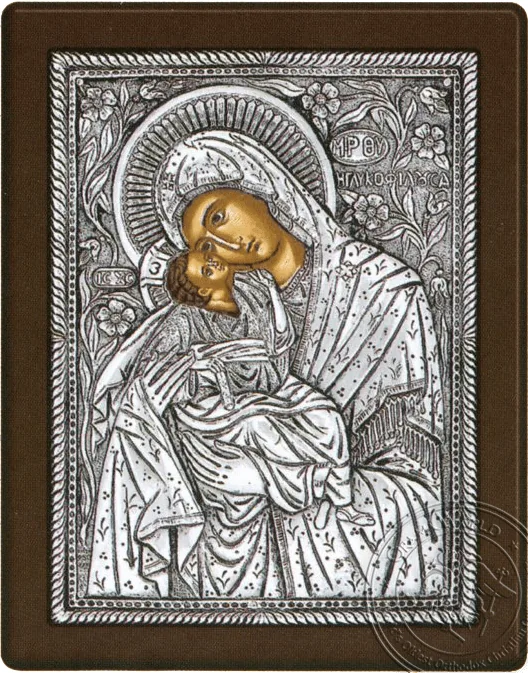 Panagia Glykofilousa (New Subject) - Silver Icon