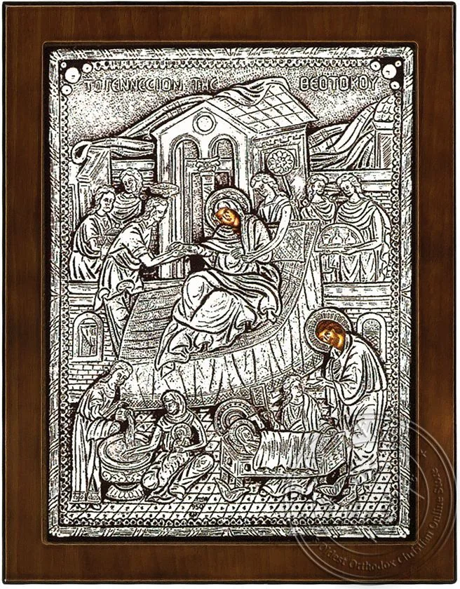 Nativity of the Theotokos - Silver Icon