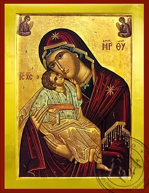 ღვთისმშობელი ყრმით, ტკბილად ამბორისმყოფელი ანგელოზებით, ბიზანტიური ხატი