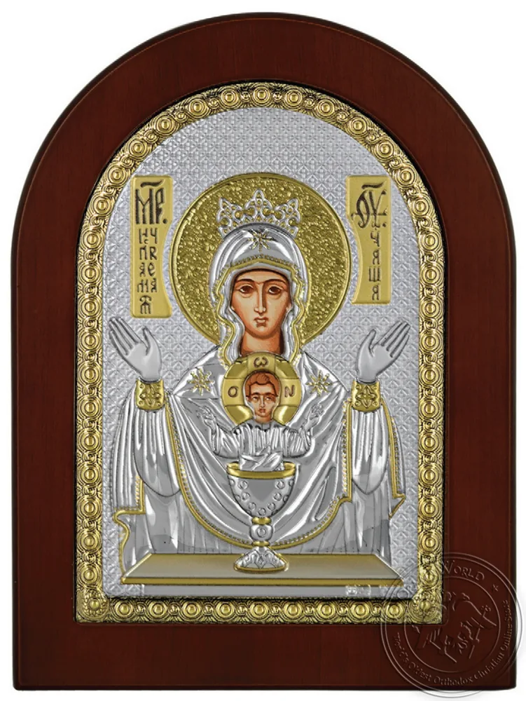 ყოვლადწმინდა ღვთისმშობელი წმინდა ბარძიმით, ვერცხლის ხატი