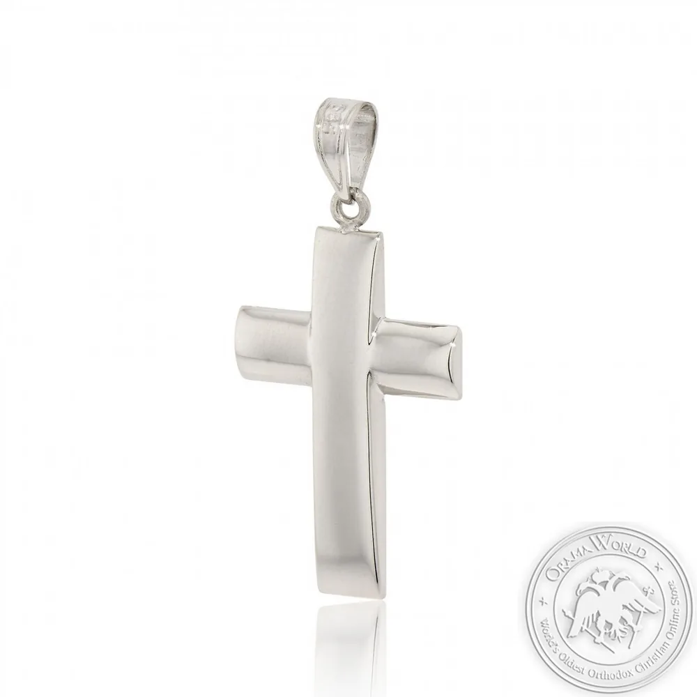 Christening Cross for Boys made of 14K White Gold