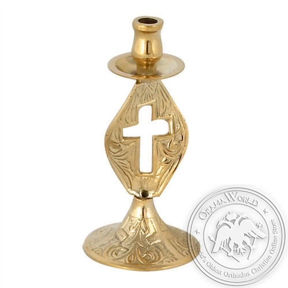 Byzantine Brass Holy Table Candlestick