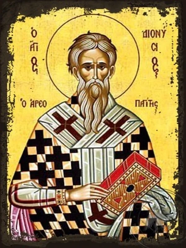 Saint Dionysios Hieromartyr the Areopagite of Athens Greece - Aged Byzantine Icon
