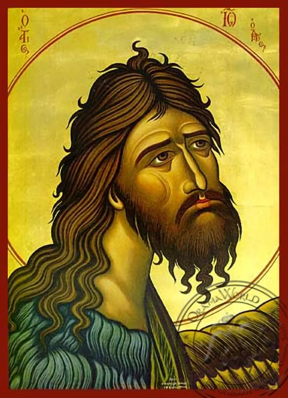 წმინდა იოანე წინამორბედი, მკერდამდე, ხელნაწერი ხატი