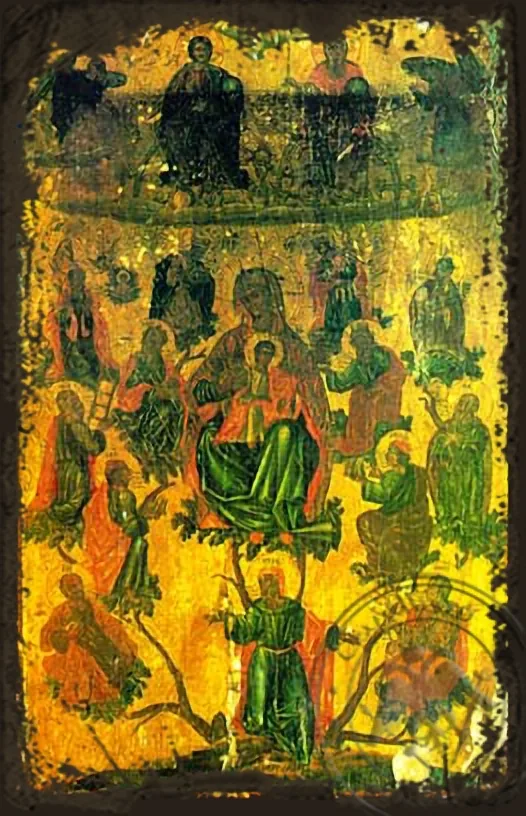 Jesse Tree - Aged Byzantine Icon