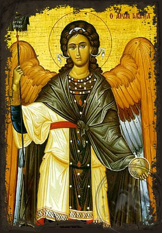 Архангел Гавриил, византийская икона под старину