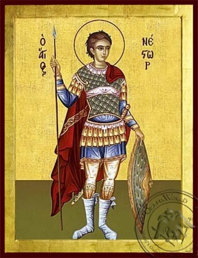 წმინდა ნესტორი სრული ტანით, ბიზანტიური ხატი