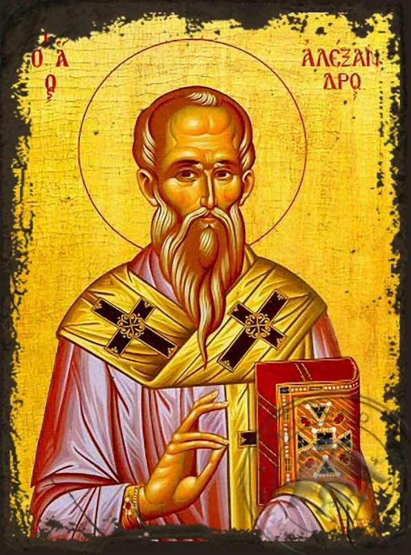 Святой Александр, патриарх Константинопольский, византийская икона под старину