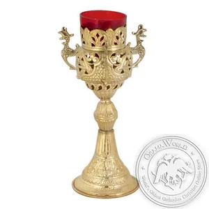 Byzantine Brass Ecclesiastical Vigil Oil Candle