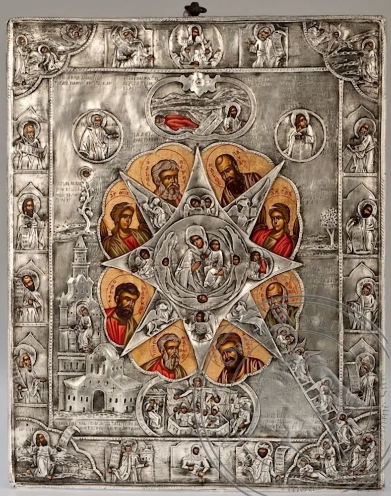 წმინდა ღვთისმშობელი უალებელი მაყვლოვანი, ხელნაკეთი ლითონის ხატი