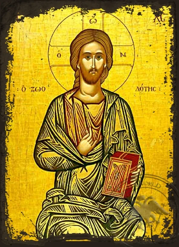 Christ Blessing, the Life-Giver - Aged Byzantine Icon