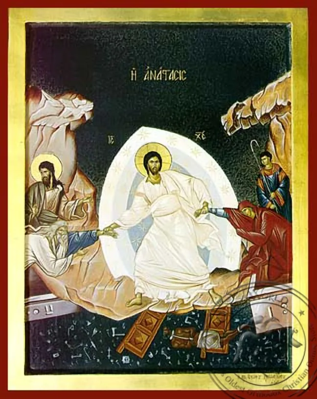 Воскресение (Христовы сошествие в ад), рукописная икона
