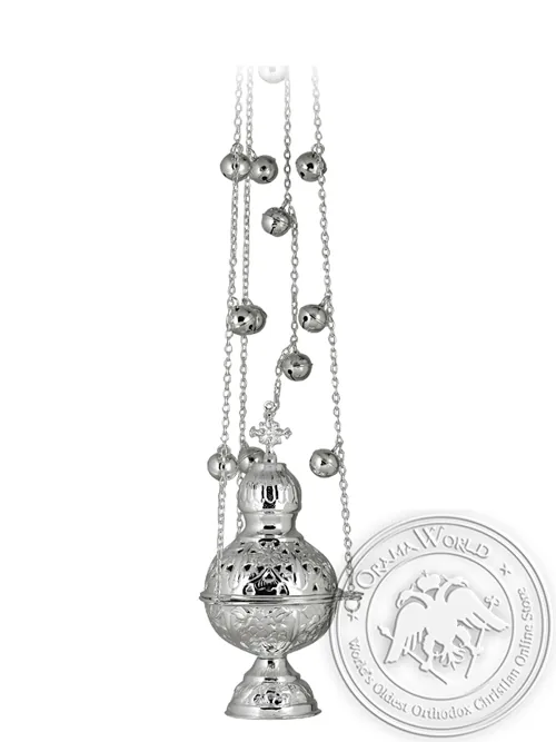 Censer Russian Design Perforated Silver Plated