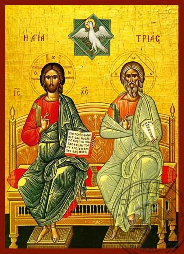 Святая Троица, рукописная икона