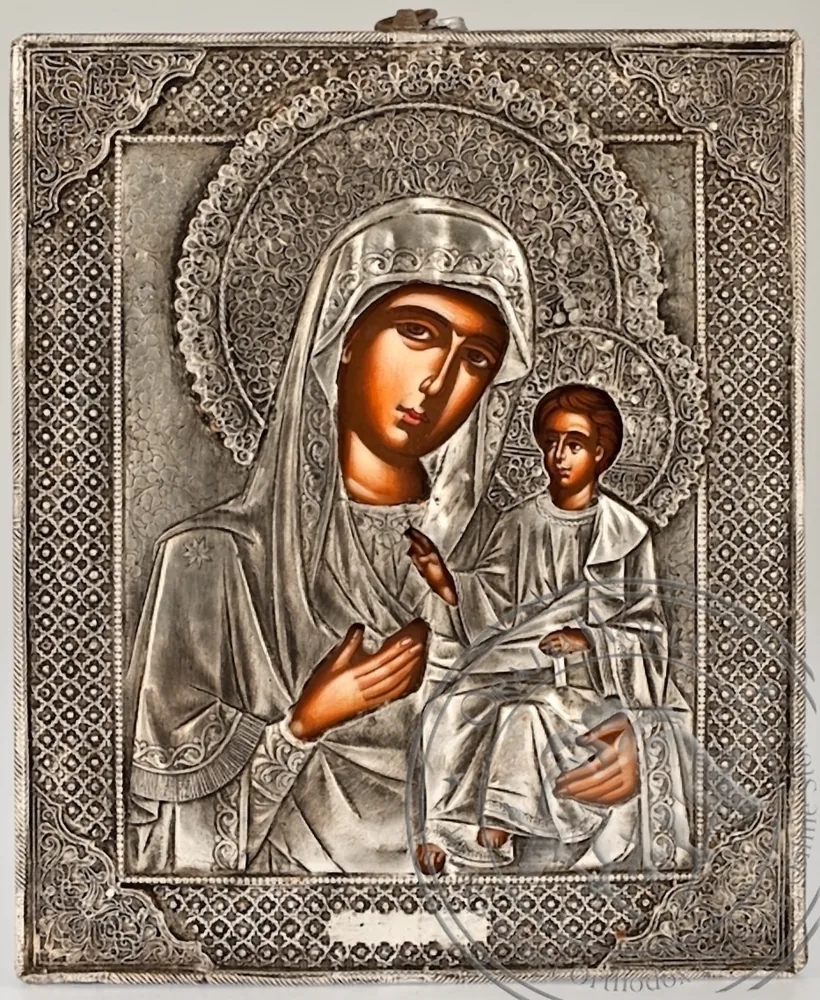 ყოვლადწმინდა ღვთისმშობელი ოდიგიტრია, ხელნაკეთი ლითონის ხატი