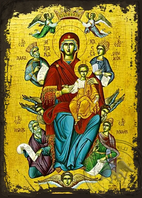 Богородица " Всецарица ", византийская икона под старину
