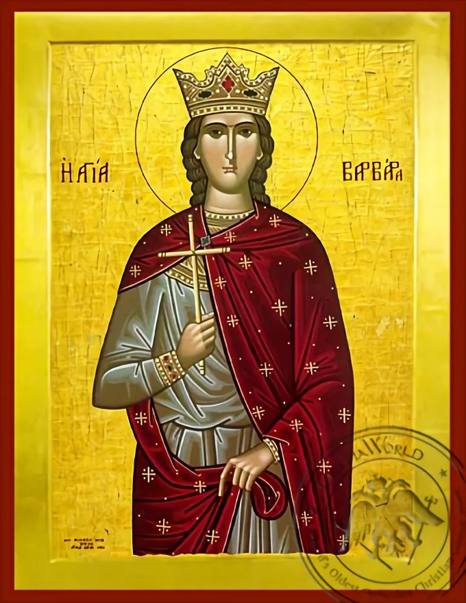 Saint Barbara, the Great Martyr - Byzantine Icon