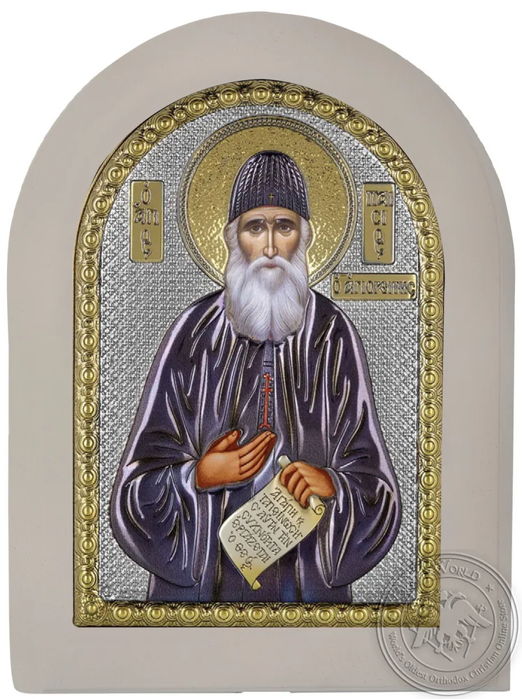 წმინდა პაისი, ვერცხლისფერი ხატი თეთრ ხეზე