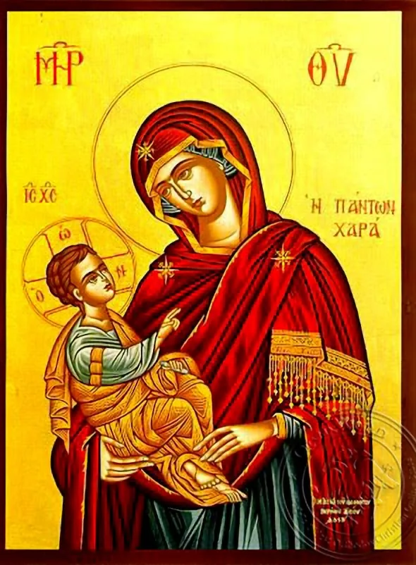 Virgin and Child, Joy of All - Hand Painted Icon