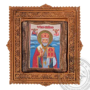 Christian Magnet - Carved Frame with Wooden Handmade Icon