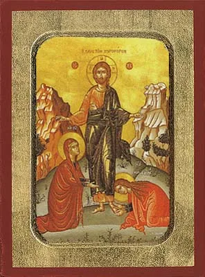 Похвала Мироносица жёны, рукописная икона