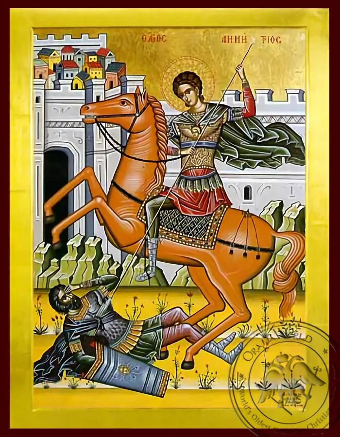 Saint Demetrios on Horseback - Byzantine Icon
