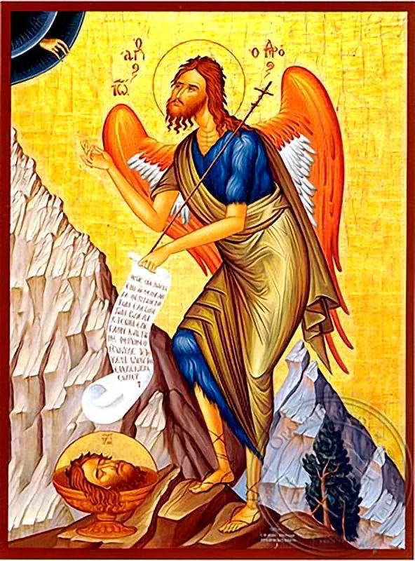 Saint John the Forerunner, Bird of Desert - Hand Painted Icon