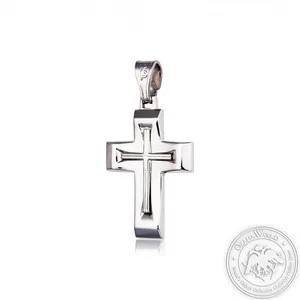 Christening Cross for Boys made of 14K White Gold