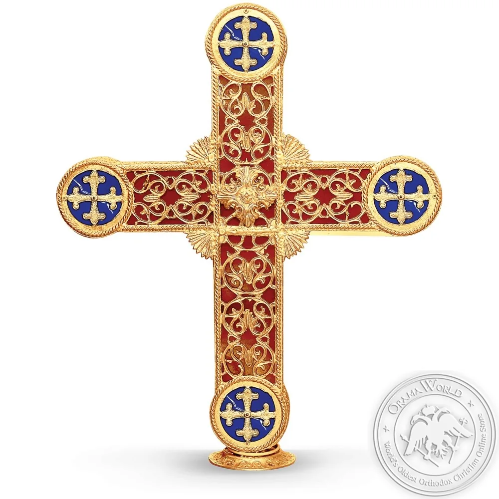 Dome Cross Aluminum Gold Plated
